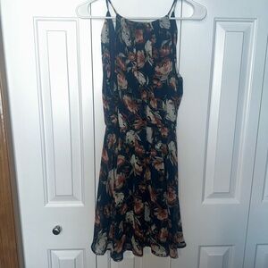 Lush Black and Brown Floral Mini Dress